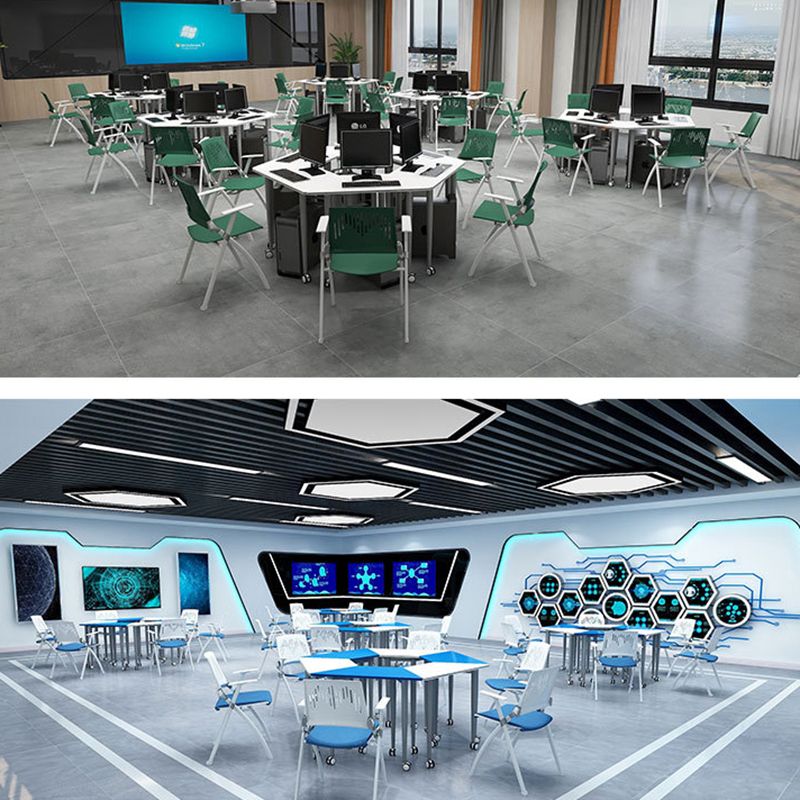 Sedia conferenza moderna con sedia da ufficio a telaio in metallo medio