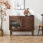 4-Drawer Dining Server Pine Massives Holz Sideboard-Buffet für Esszimmer