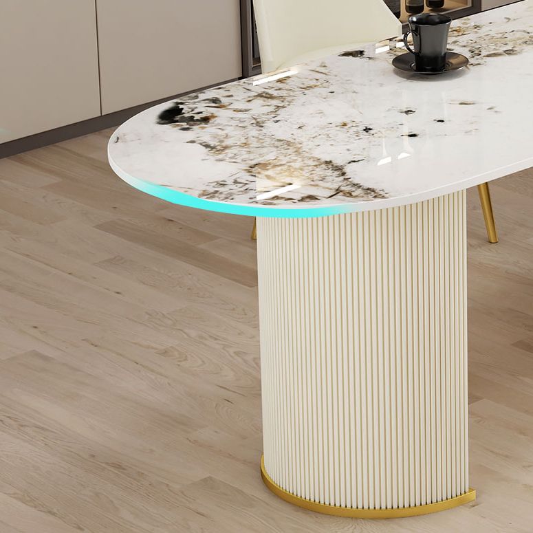 Metal Traditional Luxury Free Form Indoor Table Sintered Stone Table for Dining Room Clearhalo ' dining_table' 'Dining Tables & Seating' 'Dining Tables' 'furn' 'furn_dining_table' 'Furniture' 'furniture_dining_table' 'Kitchen & Dining Furniture' 'kitchen&dining_furn' 'kitchen' 'kitchen_dining_table' 1200x1200_540aa648-aecc-46fd-82e3-64f8c9fc30a2