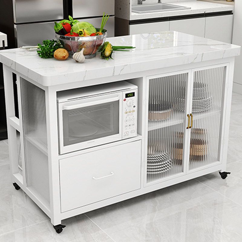 Dining Room Kitchen Island Table Modern Prep Table with Drawer