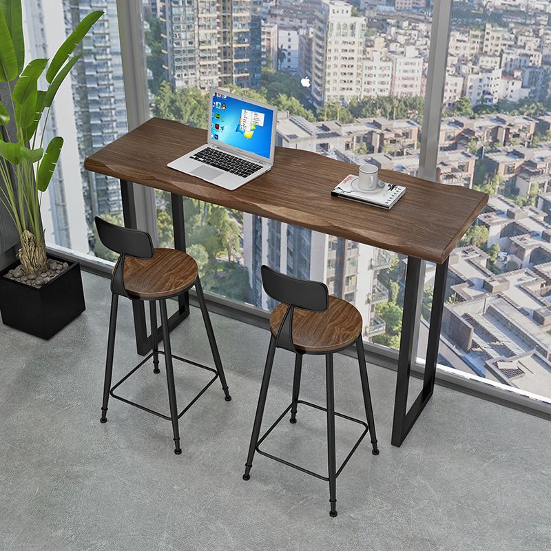Modern Bar Dining Table Indoor Rectangle Wood Bar Table Sled Base in Black Clearhalo 'Bar Furniture' 'Bar Tables' 'bar_tables' 'Furniture' 'furniture_bar_tables' 'Kitchen & Dining Furniture' 'kitchen&dining_furn' 'kitchen' 1200x1200_540b2def-b14b-4c1d-8d92-dd06d57a35a0