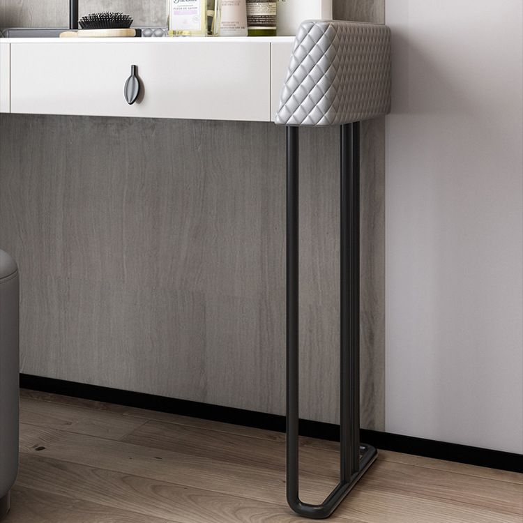 Gray Vanity Desk with 2 Storage Drawers 17.32" Wide Wood Vanity Set, Modern Style Clearhalo 'Bedroom Furniture' 'furn' 'furn_makeup_vanities' 'Furniture' 'Makeup Vanities' 'makeup_vanities' 1200x1200_540c0383-5312-42ca-8add-e8bbfd6568f3