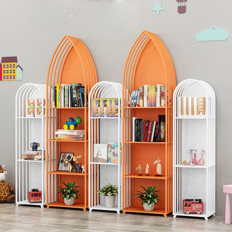 Modern Style Bookcase Closed Back Metal Vertical Bookshelf for Home