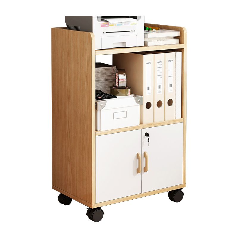 Engineered houten boekenkast met deuren verticale boekenplank voor kantoor