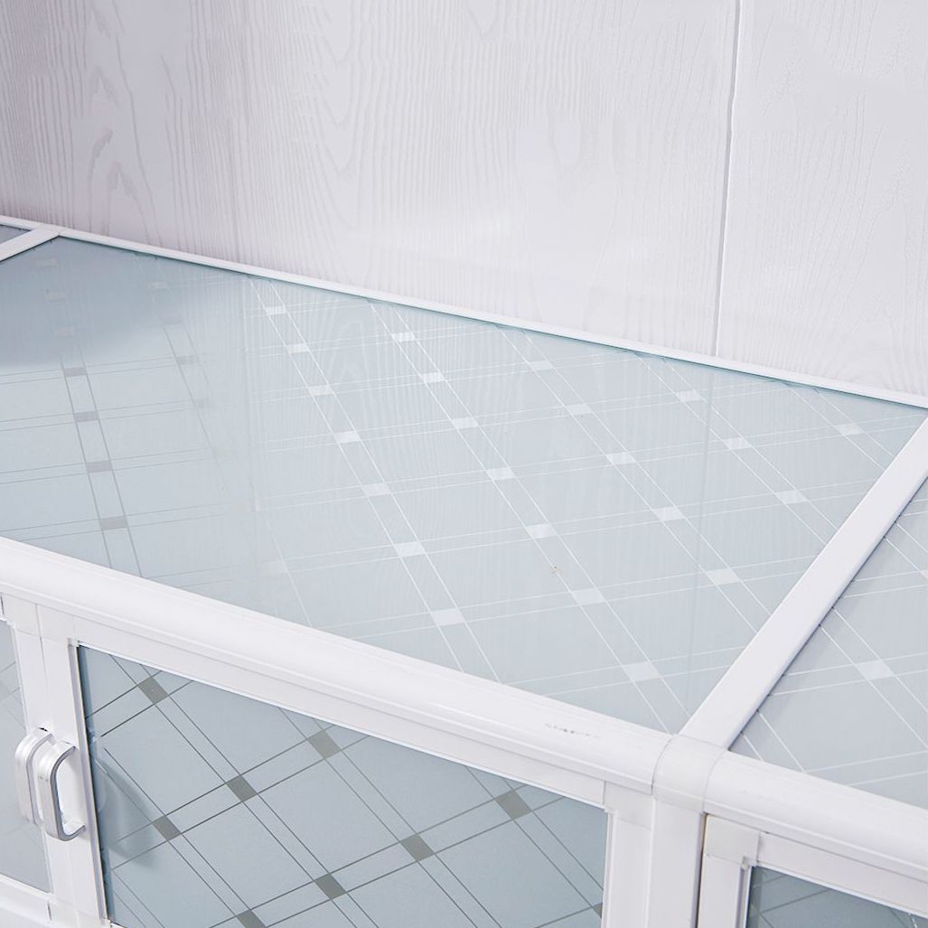 White Metal Contemporary Sideboard Cabinet Dining Room Sideboard Clearhalo 'buffet_sideboard' 'Buffets & Sideboards' 'furn' 'furn_buffet_sideboard' 'Furniture' 'furniture_buffet_sideboard' 'Kitchen & Dining Furniture' 1200x1200_540c6300-8cb8-437f-8698-68834f4c7487