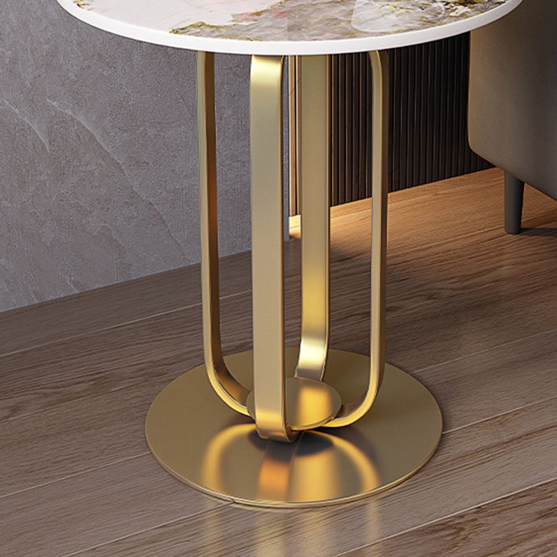 21.65-inch Tall Round Side Glam Metal Frame Stone Top Sofa Side End Table Clearhalo 'Coffee & Accent Tables' 'End & Side Tables' 'end_side_tables' 'furn' 'furn_end_side_tables' 'Furniture' 'Living Room Furniture' 1200x1200_540d41dc-cd26-4ee6-805e-22ed6176441d