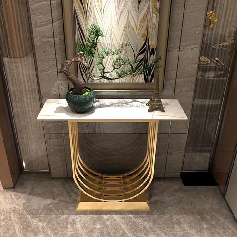 Tabella dell'accento glam di marmo da 31,5 pollici di console alta con 1 scaffale