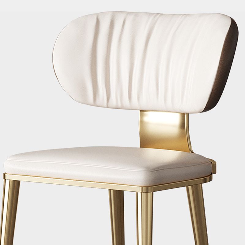 Glam Open Back Dining Chair Gold Legs Dining Room Side Chair Clearhalo 'Dining Chairs' 'Dining Tables & Seating' 'dining_chair' 'furn' 'furn_dining_chair' 'Furniture' 'Kitchen & Dining Furniture' 1200x1200_540fb9aa-5e4b-4a52-aec2-7c660606401b