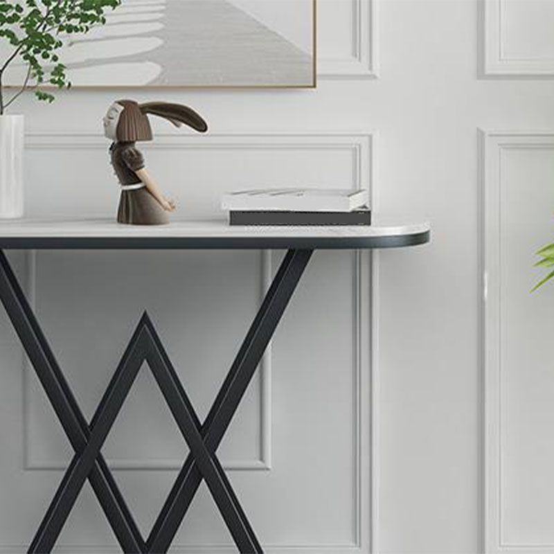 Tavolo da console in marmo glam da 12 "W tavolo da accento resistente alle macchie mezzano per la sala