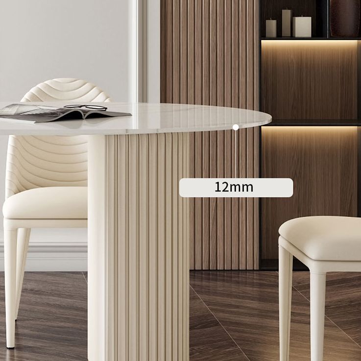 Glam Sintered Stone Dining Table Oval Shape Kitchen Dining Table with Double Pedestal Bases Clearhalo ' dining_table' 'Dining Tables & Seating' 'Dining Tables' 'furn' 'furn_dining_table' 'Furniture' 'furniture_dining_table' 'Kitchen & Dining Furniture' 'kitchen&dining_furn' 'kitchen' 'kitchen_dining_table' 1200x1200_541188ee-b463-4498-8112-699f3782e692