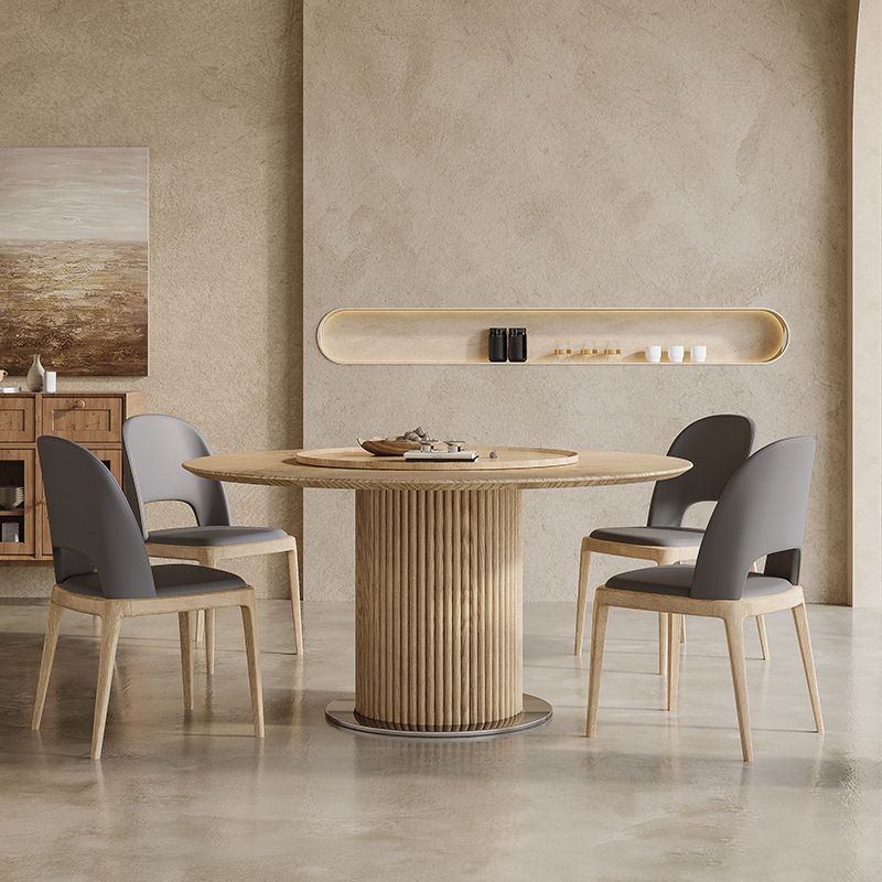 Contemporary Pedestal Dining Table Wood Dinner Table for Home Clearhalo 'Dining Tables & Seating' 'Dining Tables' 'dining_table' 'furn' 'furn_dining_table' 'Furniture' 'Kitchen & Dining Furniture' 1200x1200_5411bb39-aee3-4f6b-adf9-1c0c90acaad3