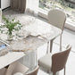 Luxury Sintered Stone Top Dining Table Rectangle Table with Single Pedestal
