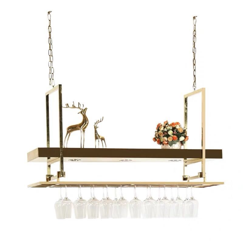 Luxe wijnglasrek metalen keuken stengel houder in goud