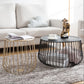 Metal Round Frame Coffee Table Set Mid Century Iron Simple Cocktail Table