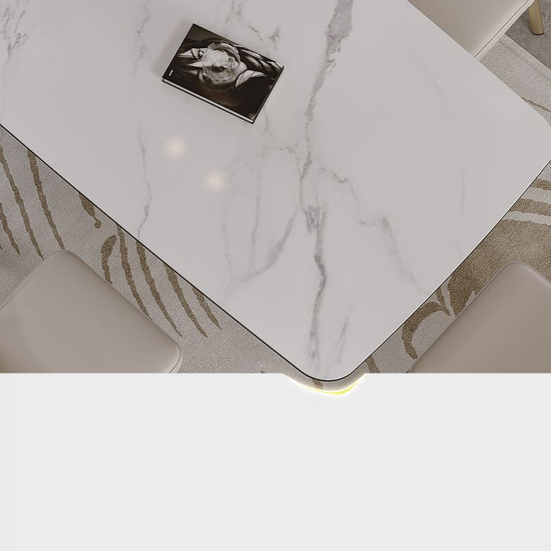 Nordic Glam Style Sintered Stone Rectangle Table Set 1/4/5/7 Pieces Dining Set Clearhalo 'Dining Room Sets' 'Dining Tables & Seating' 'dining_room_set' 'furn' 'furn_dining_room_set' 'Furniture' 'Kitchen & Dining Furniture' 1200x1200_54147482-7a2b-4609-a9ae-d2c559013e03