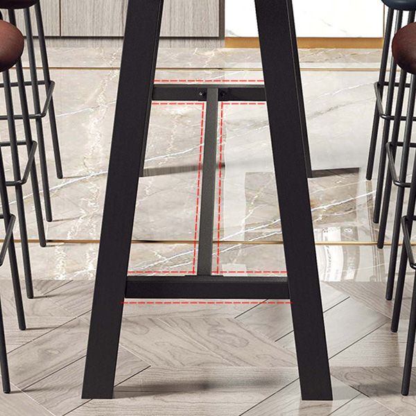 Industrial Black Metal Frame Bistro Table Brown Pine Wood Top Bar Table Clearhalo 'Bar Furniture' 'Bar Tables' 'bar_tables' 'furn' 'furn_bar_tables' 'Furniture' 'Kitchen & Dining Furniture' 1200x1200_54147c4b-8dad-4b6a-aa3c-745a5c1eee11