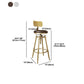 Nordic Armless Counter Stool Iron Bar Stool with Seat and Pedal