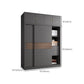 Modern Artificial Wood Wardrobe Armoire Freestanding Wardrobe in Black