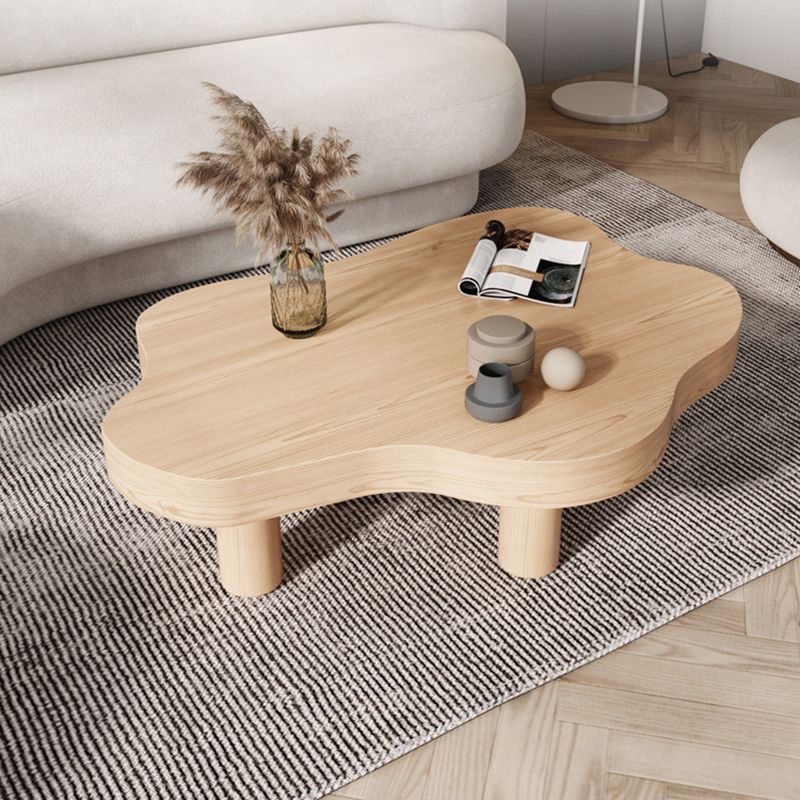 Nordic Style Free Shape Solid Wood 3 Legs Base Design Coffee Table Clearhalo 'Coffee & Accent Tables' 'Coffee Tables' 'coffee_tables' 'furn' 'furn_coffee_tables' 'Furniture' 'Living Room Furniture' 1200x1200_54152fa5-1077-4c89-a959-9c6a0698cd40