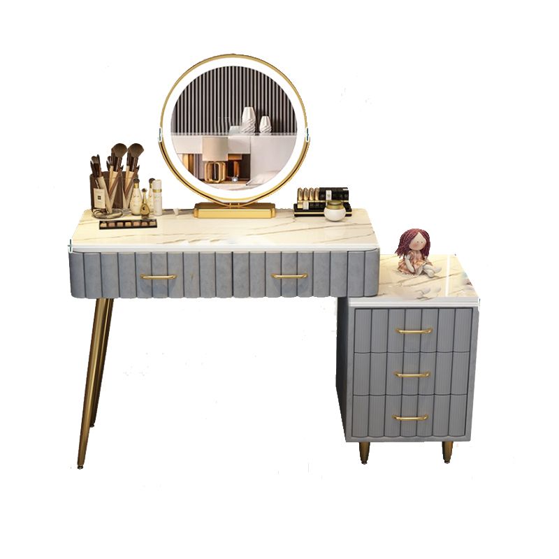 Set di sgabelli da toeletta lussuoso per trucco a specchio illuminato