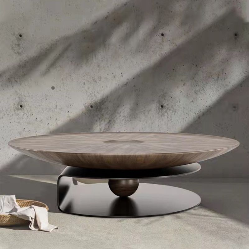 Modern Style Round Wood Table with Abstract Base Coffee Table Clearhalo 'Coffee & Accent Tables' 'Coffee Tables' 'coffee_tables' 'furn' 'furn_coffee_tables' 'Furniture' 'Living Room Furniture' 1200x1200_54180bac-c2f7-4170-a165-53ac6a642cd5