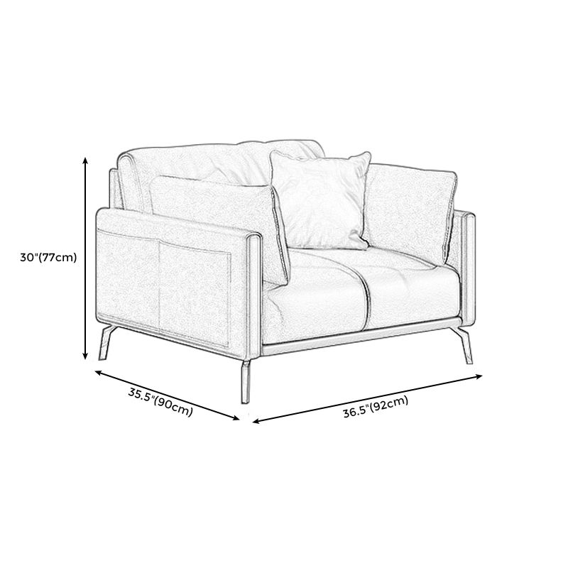 30.31" H Modern Square Arm Sofa With Tight Seat and Loose Back, Brown Clearhalo 'furn' 'furn_sofas' 'Furniture' 'furniture_sofas' 'kitchen' 'kitchen_sofas' 'Living Room Furniture' 'Sofa' 'sofas' 1200x1200_54192586-8b28-4595-a3fb-4d6b961e28f4