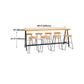 Light Brown Modern Style Bar Table in Solid Wood and Iron Cafe Bar Table, Only Table Clearhalo 'Bar Furniture' 'Bar Tables' 'bar_tables' 'furn' 'furn_bar_tables' 'Furniture' 'furniture_bar_tables' 'Kitchen & Dining Furniture' 1200x1200_541afc4e-39d6-404c-8f51-070bd0928f7a