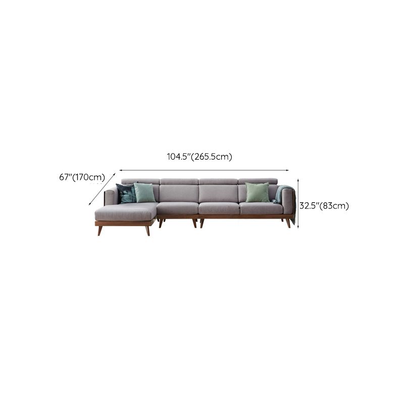 Farmhouse Square Brain Tessuto divano in legno massiccio in marrone per soggiorno