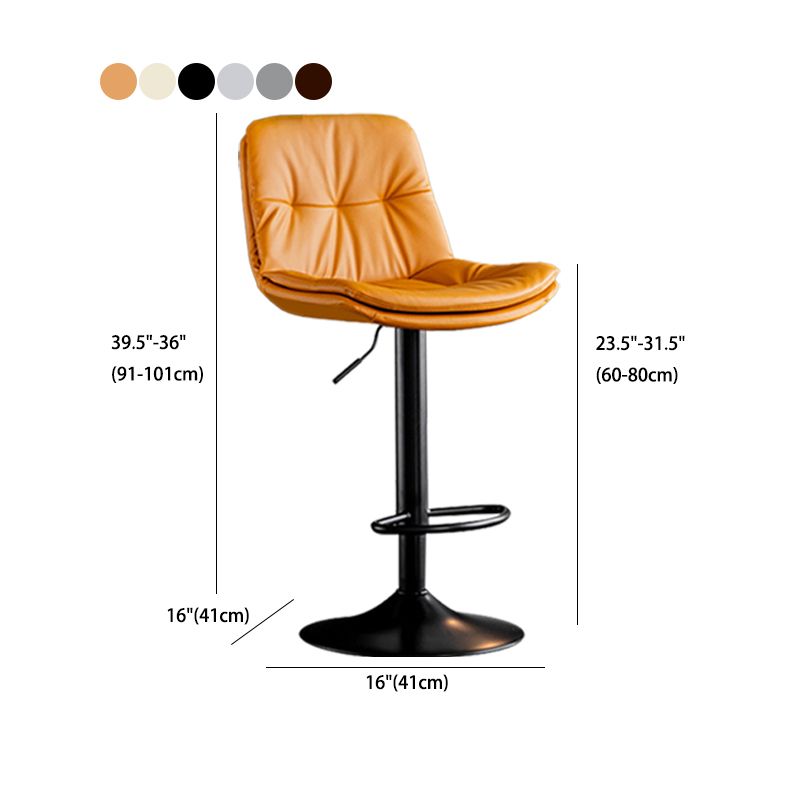 Tabouret de comptoir en fausse en cuir en métal en métal contemporain avec finition mate en finition mate