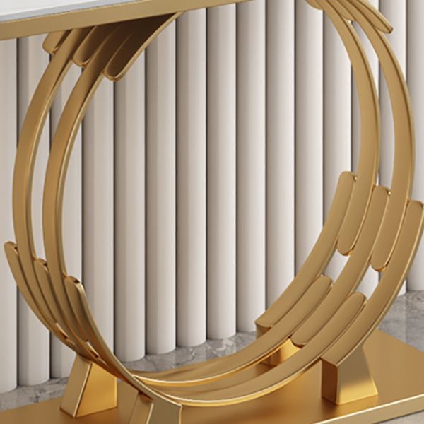 Glam Marble et Metal Rectangle Console Accent Table pour Hall