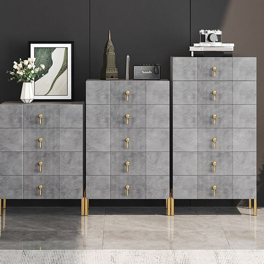Modern Slate Storage Chest Vertical Dresser with Multi Drawers