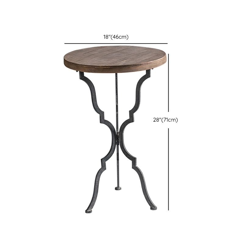 Mesa de madera de madera sólida Mesa lateral angustiada del país francés en marrón