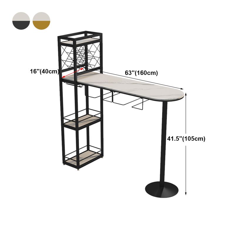 Modern Stone Storage Dining Table Double Pedestal Indoor Patio Bar Table Clearhalo 'Bar Furniture' 'Bar Tables' 'bar_tables' 'furn' 'furn_bar_tables' 'Furniture' 'furniture_bar_tables' 'Kitchen & Dining Furniture' 'kitchen&dining_furn' 'kitchen' 1200x1200_54216788-580b-40c1-bce6-0db9c64730ad