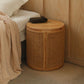 17.71 " Tall Solid Wood Round Top Side Table Drum Base End Table