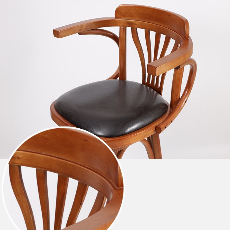 Industrial Armed Bar Stools Oak Wood Dining Stool with Footrest Clearhalo 'Bar Furniture' 'Bar Stools' 'bar_stools' 'furn' 'furn_bar_stools' 'Furniture' 'Kitchen & Dining Furniture' 1200x1200_54226121-94d1-4787-923c-9edf8de028d4