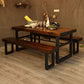 Industrial Style Solid Wood Dining Table Brown Rectangle Table with Trestle Base for Dinning Room Clearhalo ' dining_table' 'Dining Tables & Seating' 'Dining Tables' 'furn' 'furn_dining_table' 'Furniture' 'furniture_dining_table' 'Kitchen & Dining Furniture' 'kitchen&dining_furn' 'kitchen' 'kitchen_dining_table' 1200x1200_5424ede6-b04f-4930-a529-118859d3a963