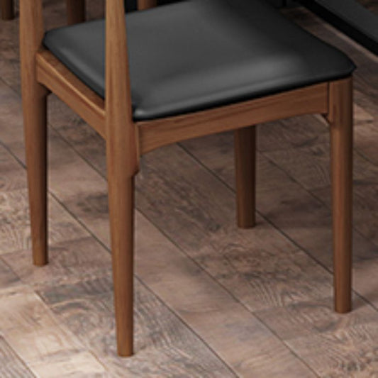 Chaises de salle à manger de cuisine contemporaine chaises en cuir avec base en bois