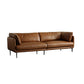 31.49" High Sofa Faux Leather Tuxedo Arm Sofa with Loose Back