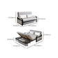 Sofa contemporain de 30 "de large oreiller gris futon inclus canapé-lit de rangement