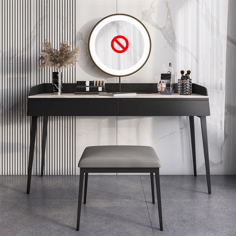 Camera da letto Make-Up Vanity Desk 31.5 "/39.37" /47.24 "W, finitura nera/kaki