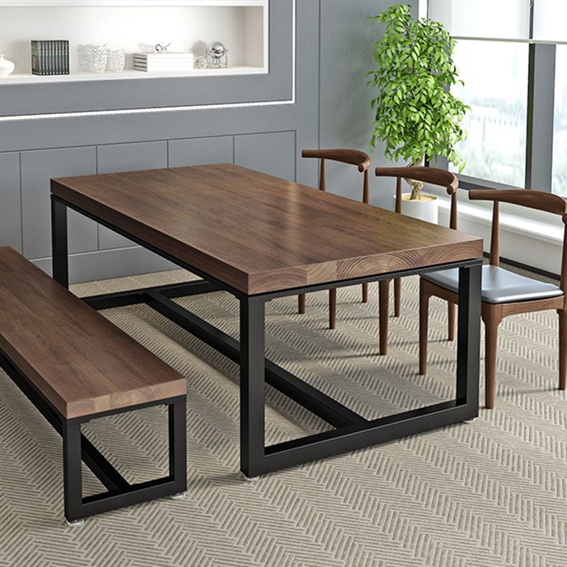 Bureau d'écriture en bois massif industriel 29.53 "bureau rectangulaire de haut avec les jambes en fer