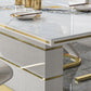 Luxury Sintered Stone Top Dining Table White Rectangle Table with Metal Pedestal Base Clearhalo ' dining_table' 'Dining Tables & Seating' 'Dining Tables' 'furn' 'furn_dining_table' 'Furniture' 'furniture_dining_table' 'Kitchen & Dining Furniture' 'kitchen&dining_furn' 'kitchen' 'kitchen_dining_table' 1200x1200_542aa2c5-ae82-4e4c-b606-a06560ba0cf1