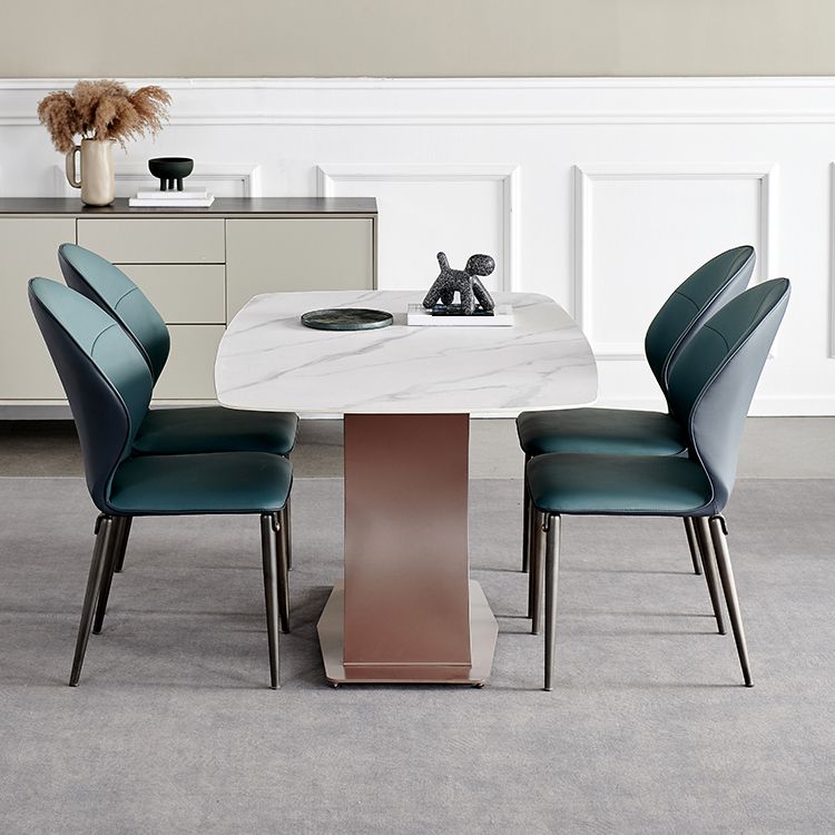 Traditional Luxury Dining Table White Rectangle Sintered Stone Table with Rose Gold Frame Clearhalo ' dining_table' 'Dining Tables & Seating' 'Dining Tables' 'furn' 'furn_dining_table' 'Furniture' 'furniture_dining_table' 'Kitchen & Dining Furniture' 'kitchen&dining_furn' 'kitchen' 'kitchen_dining_table' 1200x1200_542bb071-ea6e-4522-b71a-6ee1617673a9