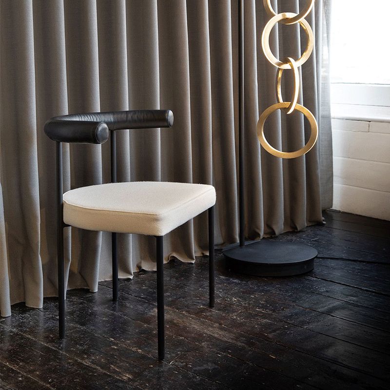 Glam Metal Dining Room Chair Open Back Dining Side Chair in Black Clearhalo 'Dining Chairs' 'Dining Tables & Seating' 'dining_chair' 'furn' 'furn_dining_chair' 'Furniture' 'furniture_dining_chair' 'Kitchen & Dining Furniture' 1200x1200_542bccb8-b9f3-408a-b432-b5b219b73cee