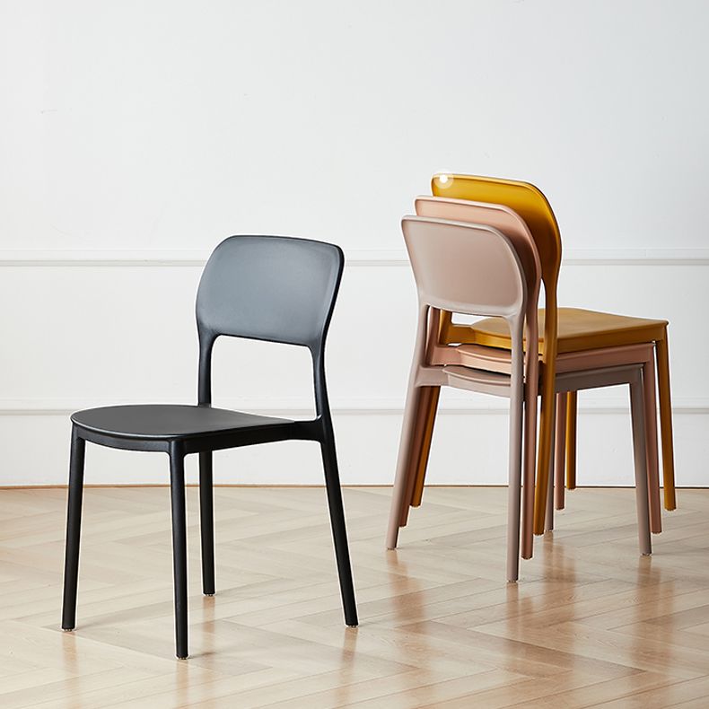 Scandinavian Plastic Stacking Dining Chairs Armless Open Back Chairs Clearhalo 'Dining Chairs' 'Dining Tables & Seating' 'dining_chair' 'furn' 'furn_dining_chair' 'Furniture' 'furniture_dining_chair' 'Kitchen & Dining Furniture' 1200x1200_542d9bf8-0d69-48f3-bfb3-57ff561e9727