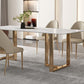 Rectangular Sintered Stone Dining Table Modern Furniture with Double Pedestal for Home