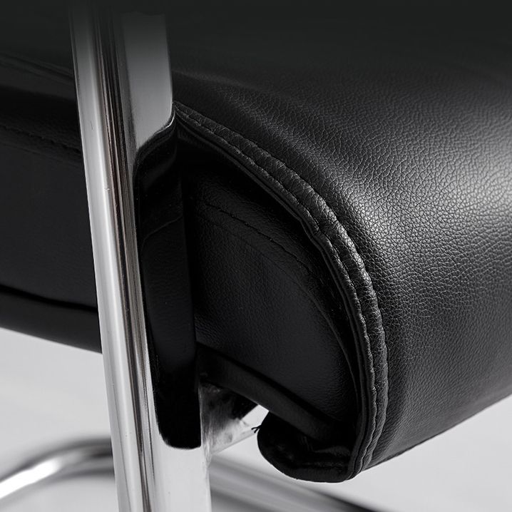 Silla de oficina de gestión de cuero moderna silla de oficina de armas fijas