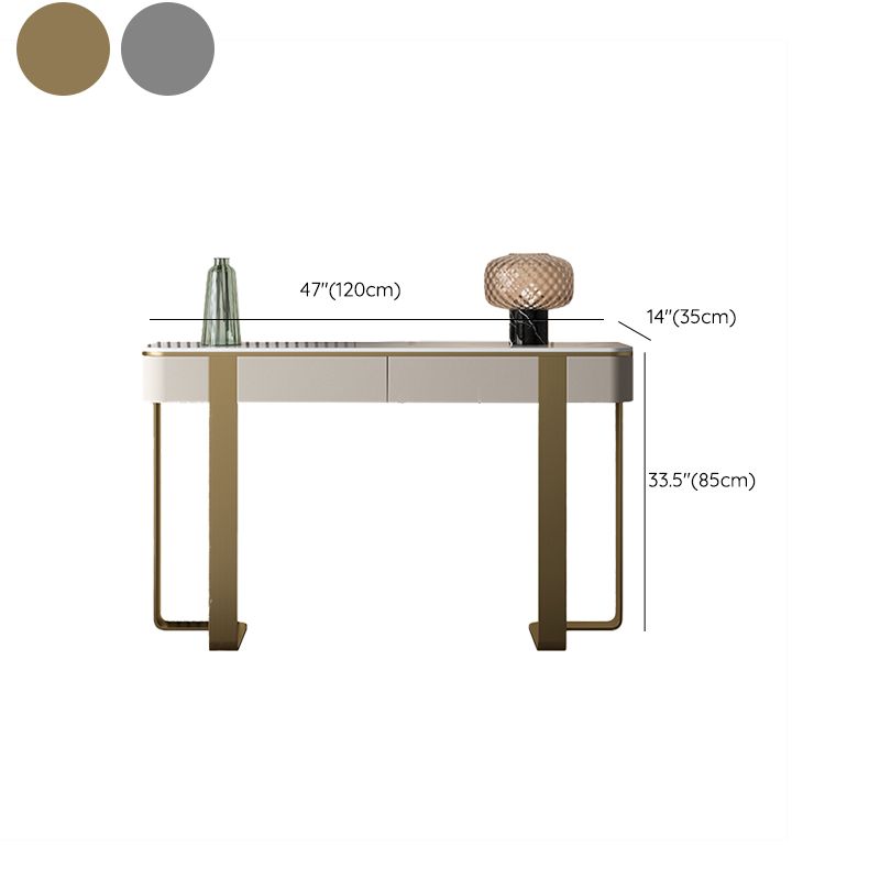 Mesa de acento de la consola de piedra con soporte de acero inoxidable para Hall