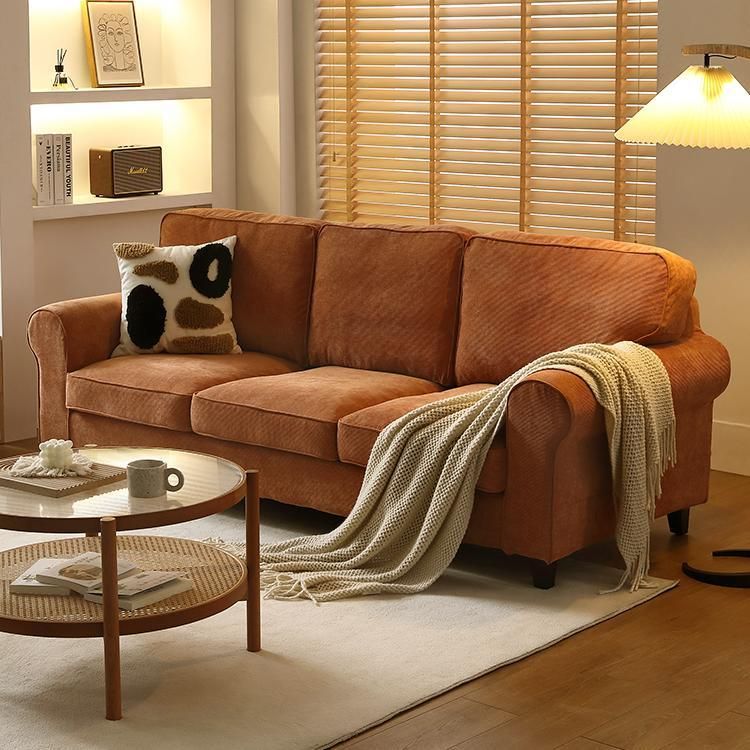 フレアアームモダンソファ33 "wソファリビングルームのためのゆるい背中