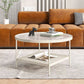 Glass Round Contemporary Coffee Table 4 Legs Coffee Table with Storage Clearhalo 'Coffee & Accent Tables' 'Coffee Tables' 'coffee_tables' 'furn' 'furn_coffee_tables' 'Furniture' 'Living Room Furniture' 1200x1200_54337c57-f8f7-499d-85ff-1c8acb091ffa